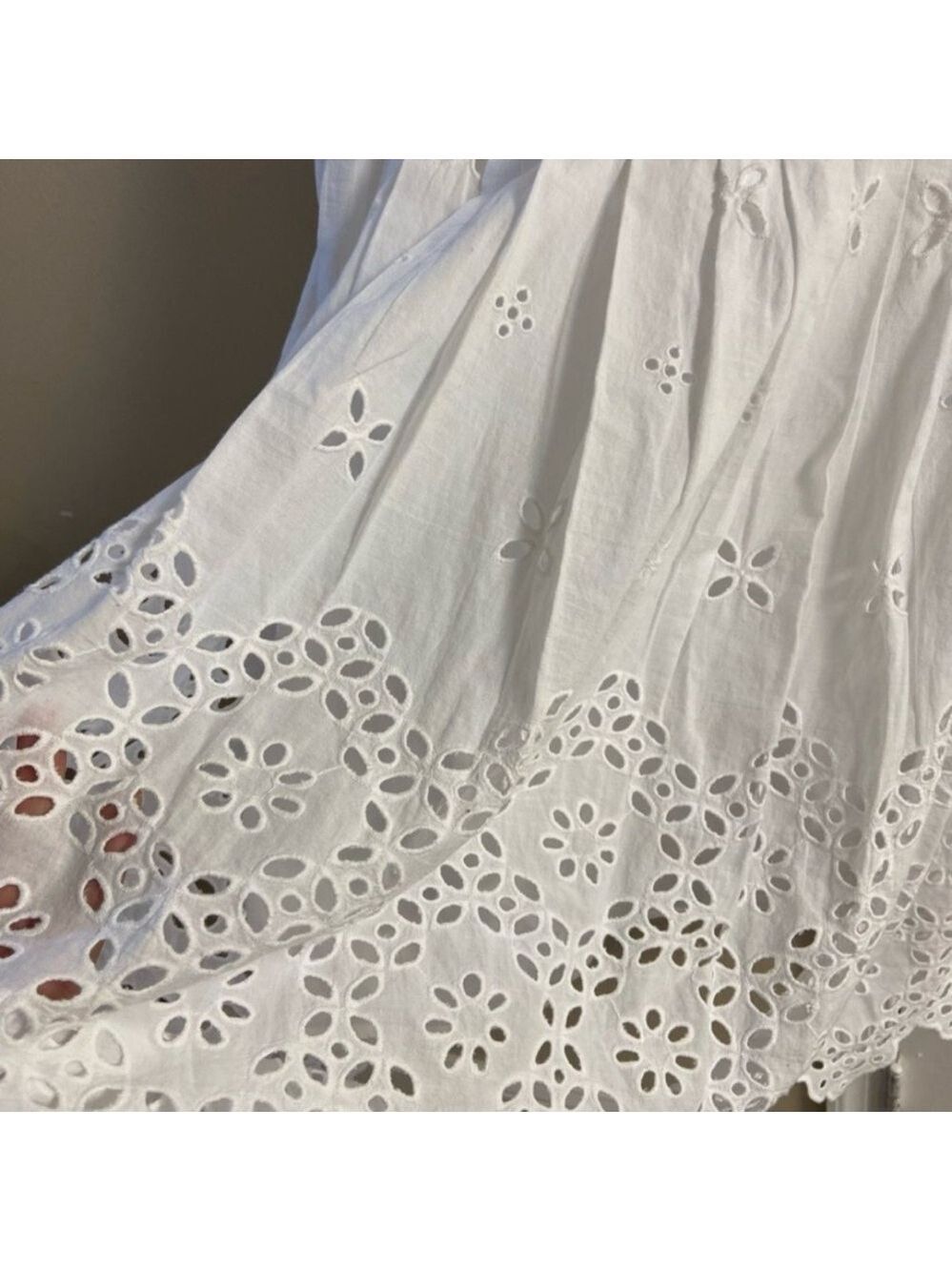 LOFT White Eyelet corset Mini Dress Sz 16 New - Picture 7 of 9
